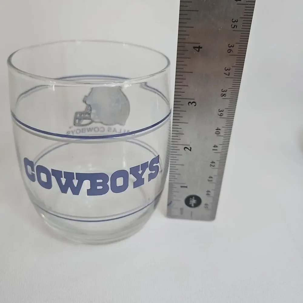Vintage Dallas Cowboys Whiskey Tumbler Glass‎ 3.75 inches